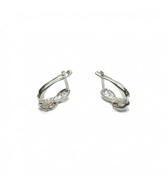 E000889 Genuine Sterling Silver Stylish Earrings Infinity Solid Hallmarked 925 Handmade